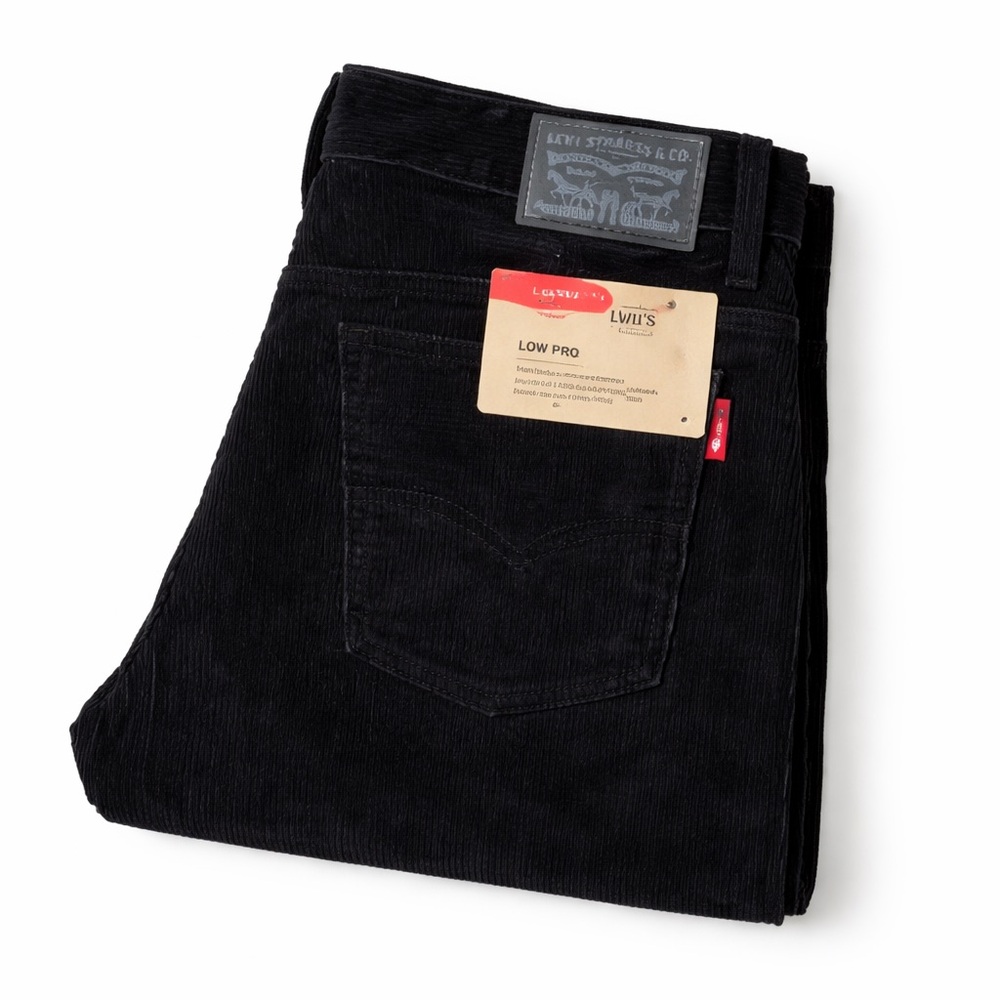 ❄️Levi’s Low Pro Corduroy Jeans 30x30 Black Straight Leg Mid Rise NWT